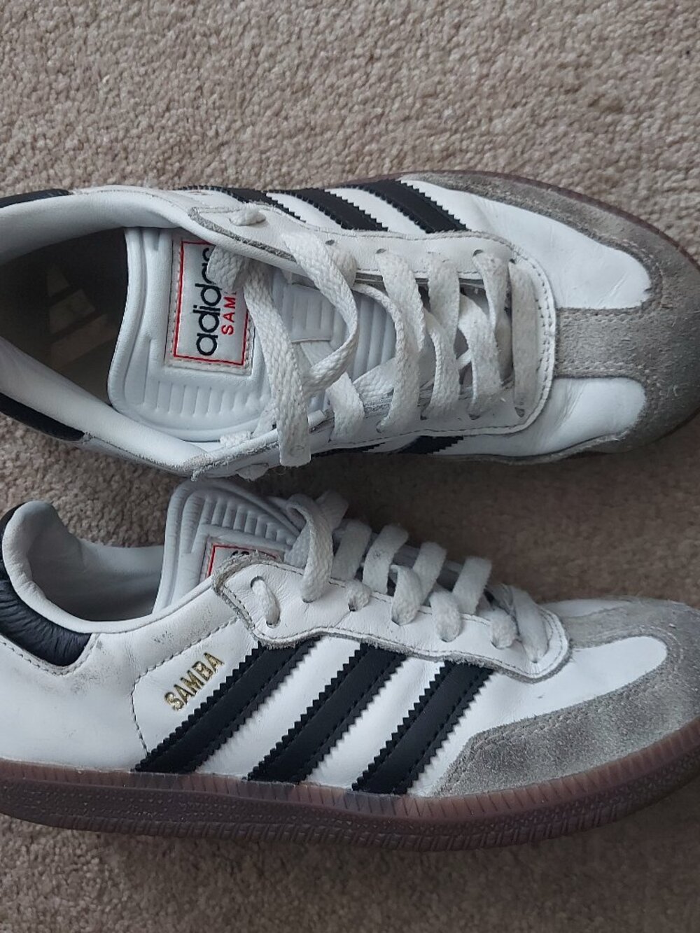 adidas Samba OG GS Youth Size 3 White Black Gum Sneakers IF1944